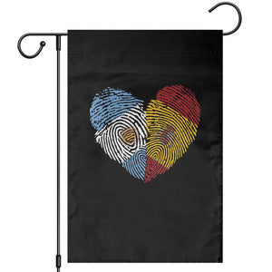 Argentina Spain Flag Mixed Roots Fingerprint Heart Graphic Garden Flag Argentine Spanish Dual Heritage Hispanic Pride Match Day TS02 Black Print Your Wear