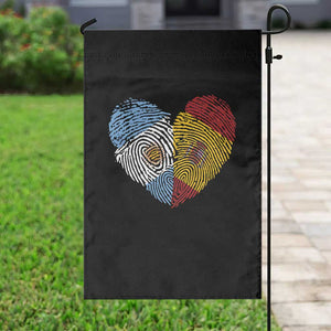 Argentina Spain Flag Mixed Roots Fingerprint Heart Graphic Garden Flag Argentine Spanish Dual Heritage Hispanic Pride Match Day TS02 Print Your Wear