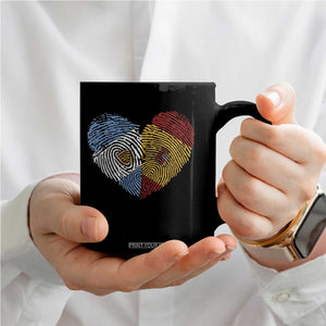 Argentina Spain Flag Mixed Roots Fingerprint Heart Graphic Coffee Mug Argentine Spanish Dual Heritage Hispanic Pride Match Day TS02 Print Your Wear