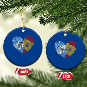Argentina Spain Flag Mixed Roots Fingerprint Heart Graphic Ceramic Ornament Argentine Spanish Dual Heritage Hispanic Pride Match Day TS02 1pc Blue Print Your Wear