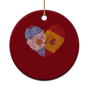 Argentina Spain Flag Mixed Roots Fingerprint Heart Graphic Ceramic Ornament Argentine Spanish Dual Heritage Hispanic Pride Match Day TS02 1pc Red Print Your Wear