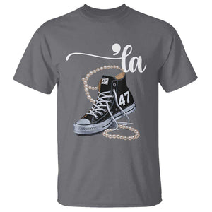Kamala 2024 T Shirt Harris Comma La 47 Chuck And Pearls TS02 Charcoal Print Your Wear