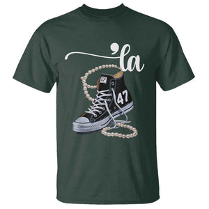 Kamala 2024 T Shirt Harris Comma La 47 Chuck And Pearls TS02 Dark Forest Green Print Your Wear