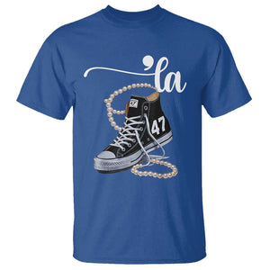 Kamala 2024 T Shirt Harris Comma La 47 Chuck And Pearls TS02 Royal Blue Print Your Wear