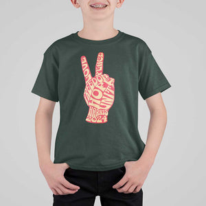 Kamala Harris 2024 T Shirt For Kid Love Freedom Hope Unity Peace Sign Retro Vintage TS02 Dark Forest Green Print Your Wear