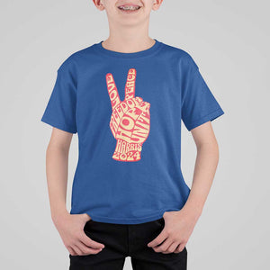 Kamala Harris 2024 T Shirt For Kid Love Freedom Hope Unity Peace Sign Retro Vintage TS02 Royal Blue Print Your Wear