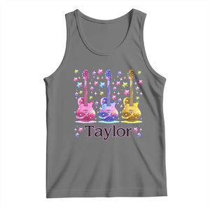 Taylor Name Tank Top Retro Groovy 70s 80s TS02 Black Heather Print Your Wear