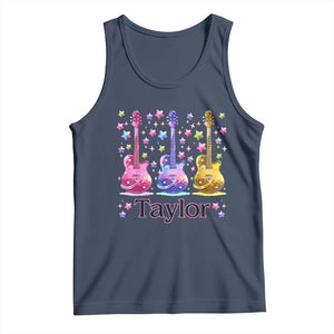 Taylor Name Tank Top Retro Groovy 70s 80s TS02 Navy Print Your Wear