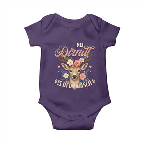 Funny Oktoberfest Deer Baby Onesie Mei Dirndl Is In Da Wasch German Bavarian Costume TS02 Purple Print Your Wear