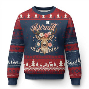 Funny Oktoberfest Deer Ugly Christmas Sweater Mei Dirndl Is In Da Wasch German Bavarian Costume TS02 Navy Red Print Your Wear