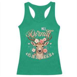 Funny Oktoberfest Deer Racerback Tank Top Mei Dirndl Is In Da Wasch German Bavarian Costume TS02 Irish Green Print Your Wear