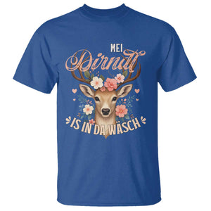 Funny Oktoberfest Deer T Shirt Mei Dirndl Is In Da Wasch German Bavarian Costume TS02 Royal Blue Print Your Wear