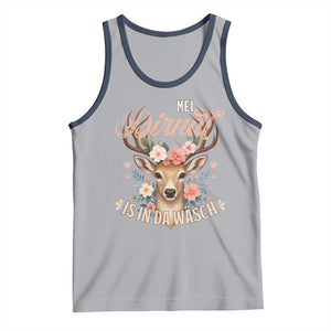 Funny Oktoberfest Deer Tank Top Mei Dirndl Is In Da Wasch German Bavarian Costume TS02 Athletic Heather Navy Print Your Wear