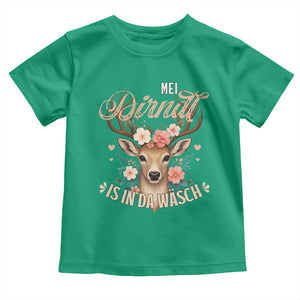 Funny Oktoberfest Deer Toddler T Shirt Mei Dirndl Is In Da Wasch German Bavarian Costume TS02 Irish Green Print Your Wear