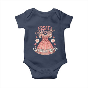 Funny Ersatz Backup Dirndl Oktoberfest Baby Onesie Der Wille Zahlt Bavarian Festival Costume Humor TS02 Navy Print Your Wear