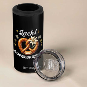 Zack Aufgebrezelt Oktoberfest 4 in 1 Can Cooler Tumbler Dress Up Funny Pretzel Edelweiss Bavarian Festival TS02 Print Your Wear