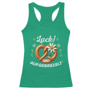 Zack Aufgebrezelt Oktoberfest Racerback Tank Top Dress Up Funny Pretzel Edelweiss Bavarian Festival TS02 Irish Green Print Your Wear