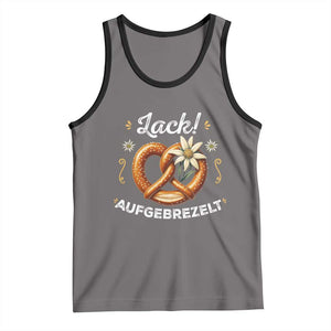 Zack Aufgebrezelt Oktoberfest Tank Top Dress Up Funny Pretzel Edelweiss Bavarian Festival TS02 Deep Heather Black Print Your Wear