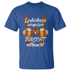 Lederhosen Forgotten Oktoberfest T Shirt Durscht Mitbracht Funny Beer Drinking TS02 Royal Blue Print Your Wear