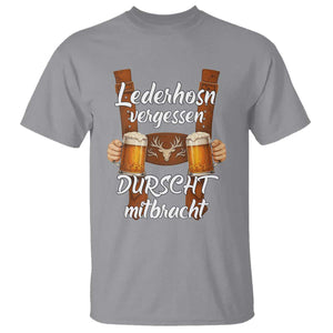 Lederhosen Forgotten Oktoberfest T Shirt Durscht Mitbracht Funny Beer Drinking TS02 Sport Gray Print Your Wear