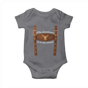 Funny Lederhosen Costume Alternative for Oktoberfest Baby Onesie Mei Lederhosn Is In Da Wasch TS02 Charcoal Print Your Wear