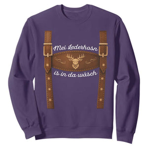 Funny Lederhosen Costume Alternative for Oktoberfest Sweatshirt Mei Lederhosn Is In Da Wasch TS02 Purple Print Your Wear
