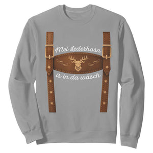 Funny Lederhosen Costume Alternative for Oktoberfest Sweatshirt Mei Lederhosn Is In Da Wasch TS02 Sport Gray Print Your Wear
