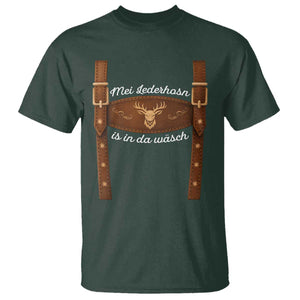 Funny Lederhosen Costume Alternative for Oktoberfest T Shirt Mei Lederhosn Is In Da Wasch TS02 Dark Forest Green Print Your Wear