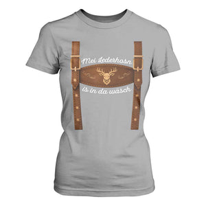 Funny Lederhosen Costume Alternative for Oktoberfest T Shirt For Women Mei Lederhosn Is In Da Wasch TS02 Sport Gray Print Your Wear