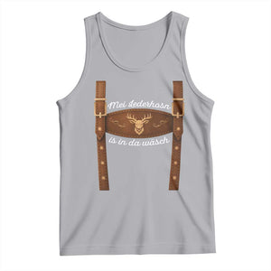Funny Lederhosen Costume Alternative for Oktoberfest Tank Top Mei Lederhosn Is In Da Wasch TS02 Athletic Heather Print Your Wear
