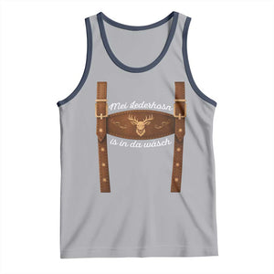 Funny Lederhosen Costume Alternative for Oktoberfest Tank Top Mei Lederhosn Is In Da Wasch TS02 Athletic Heather Navy Print Your Wear