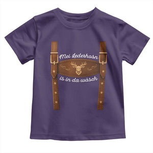 Funny Lederhosen Costume Alternative for Oktoberfest Toddler T Shirt Mei Lederhosn Is In Da Wasch TS02 Purple Print Your Wear