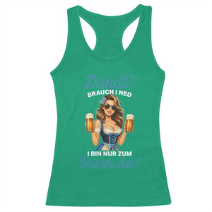 Funny Beer Girl Oktoberfest Racerback Tank Top Dirndle I Bin Nur Zum Feiern Da Party TS02 Irish Green Print Your Wear