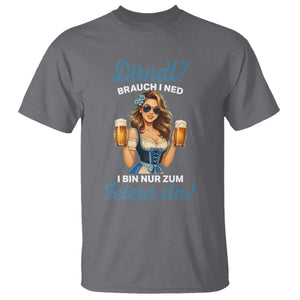Funny Beer Girl Oktoberfest T Shirt Dirndle I Bin Nur Zum Feiern Da Party TS02 Charcoal Print Your Wear