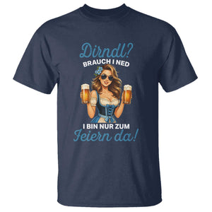 Funny Beer Girl Oktoberfest T Shirt Dirndle I Bin Nur Zum Feiern Da Party TS02 Navy Print Your Wear