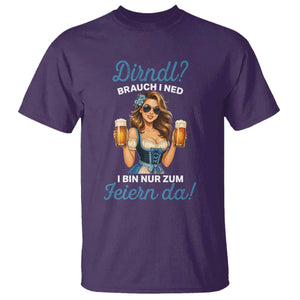 Funny Beer Girl Oktoberfest T Shirt Dirndle I Bin Nur Zum Feiern Da Party TS02 Purple Print Your Wear