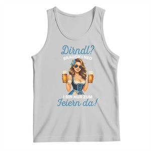 Funny Beer Girl Oktoberfest Tank Top Dirndle I Bin Nur Zum Feiern Da Party TS02 Ash Print Your Wear