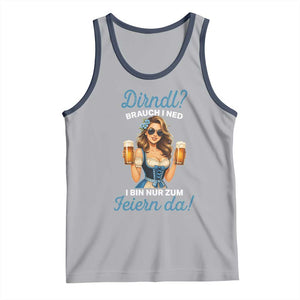 Funny Beer Girl Oktoberfest Tank Top Dirndle I Bin Nur Zum Feiern Da Party TS02 Athletic Heather Navy Print Your Wear