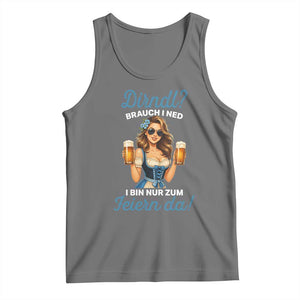 Funny Beer Girl Oktoberfest Tank Top Dirndle I Bin Nur Zum Feiern Da Party TS02 Black Heather Print Your Wear