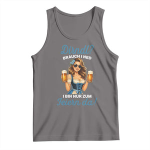 Funny Beer Girl Oktoberfest Tank Top Dirndle I Bin Nur Zum Feiern Da Party TS02 Deep Heather Print Your Wear