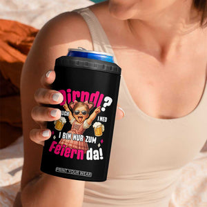 Funny Cute Girl Oktoberfest 4 in 1 Can Cooler Tumbler Dirndle I Bin Nur Zum Feiern Da Party TS02 Print Your Wear
