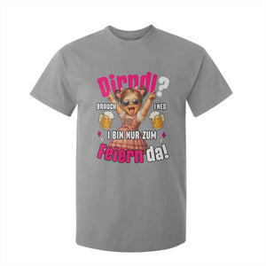 Funny Cute Girl Oktoberfest T Shirt For Kid Dirndle I Bin Nur Zum Feiern Da Party TS02 Sport Gray Print Your Wear