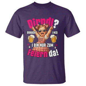Funny Cute Girl Oktoberfest T Shirt Dirndle I Bin Nur Zum Feiern Da Party TS02 Purple Print Your Wear