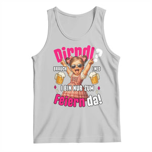 Funny Cute Girl Oktoberfest Tank Top Dirndle I Bin Nur Zum Feiern Da Party TS02 Ash Print Your Wear