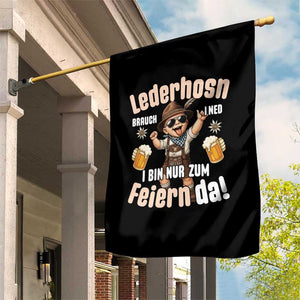 Funny Cute Boy Lederhosen Oktoberfest Garden Flag Lederhosn I Bin Nur Zum Feiern Da Party TS02 Print Your Wear