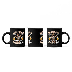 Funny Cute Boy Lederhosen Oktoberfest Coffee Mug Lederhosn I Bin Nur Zum Feiern Da Party TS02 Print Your Wear