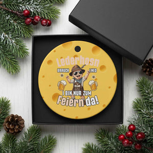 Funny Cute Boy Lederhosen Oktoberfest Ceramic Ornament Lederhosn I Bin Nur Zum Feiern Da Party TS02 1pc Yellow Cheese Print Your Wear