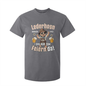 Funny Cute Boy Lederhosen Oktoberfest T Shirt For Kid Lederhosn I Bin Nur Zum Feiern Da Party TS02 Charcoal Print Your Wear