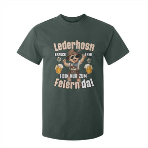 Funny Cute Boy Lederhosen Oktoberfest T Shirt For Kid Lederhosn I Bin Nur Zum Feiern Da Party TS02 Dark Forest Green Print Your Wear