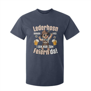 Funny Cute Boy Lederhosen Oktoberfest T Shirt For Kid Lederhosn I Bin Nur Zum Feiern Da Party TS02 Navy Print Your Wear